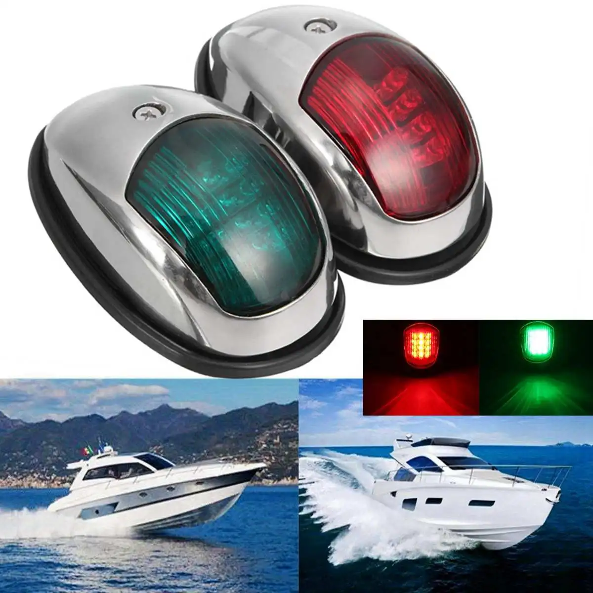 Pair 12V LED Navigation Lamp Marine Port Side & Starboard Light for Boat Chandlery / Boat / Yacht Stainless Steel
Pair 12V LED Navigation Lamp Marine Port Side & Starboard Light for Boat Chandlery / Boat / Yacht Stainless Steel