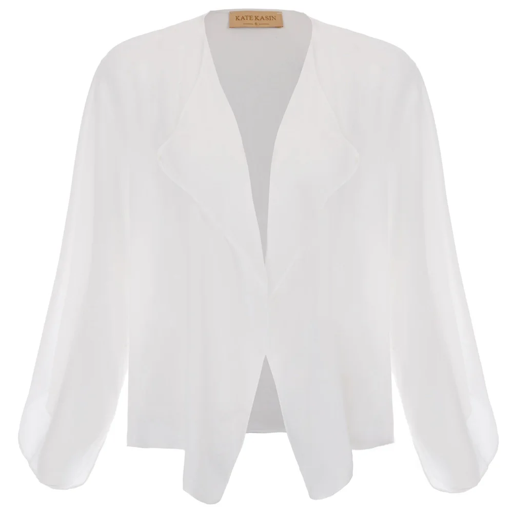 Black White Women Lightweight Long Sleeve Open Front See-Through Chiffon Shrug Bolero
Black White Women Lightweight Long Sleeve Open Front See-Through Chiffon Shrug Bolero