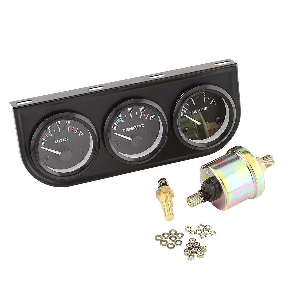52mm Triple Gauge 3 in 1 (Voltmeter + Water Temp Gauge + Oil Press Gauge) Sensor 52mm Auto Gauge Car Meter
52mm Triple Gauge 3 in 1 (Voltmeter + Water Temp Gauge + Oil Press Gauge) Sensor 52mm Auto Gauge Car Meter