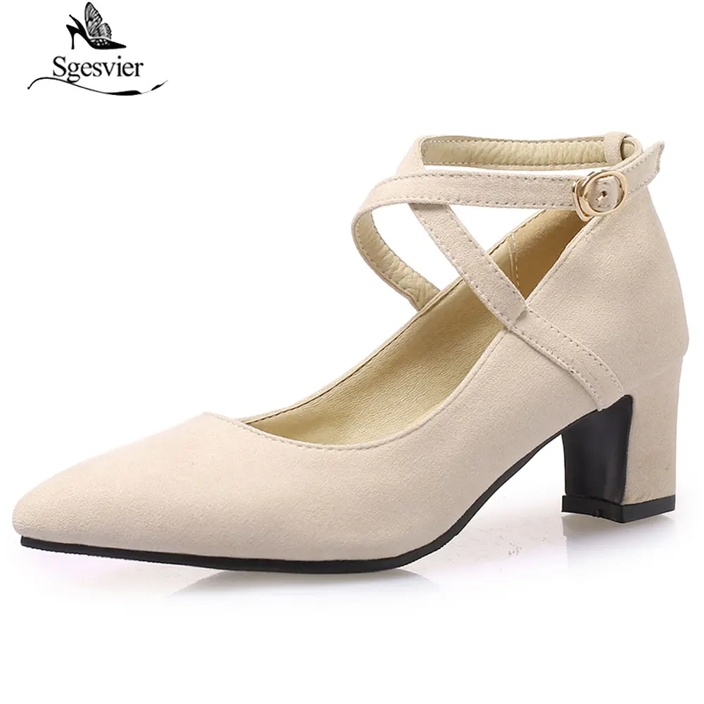 SGESVIER new fashion basic pumps women shoes thick heels 5cm pointed toe flock high heels wedding shoes woman Size 30-48 G117
SGESVIER new fashion basic pumps women shoes thick heels 5cm pointed toe flock high heels wedding shoes woman Size 30-48 G117