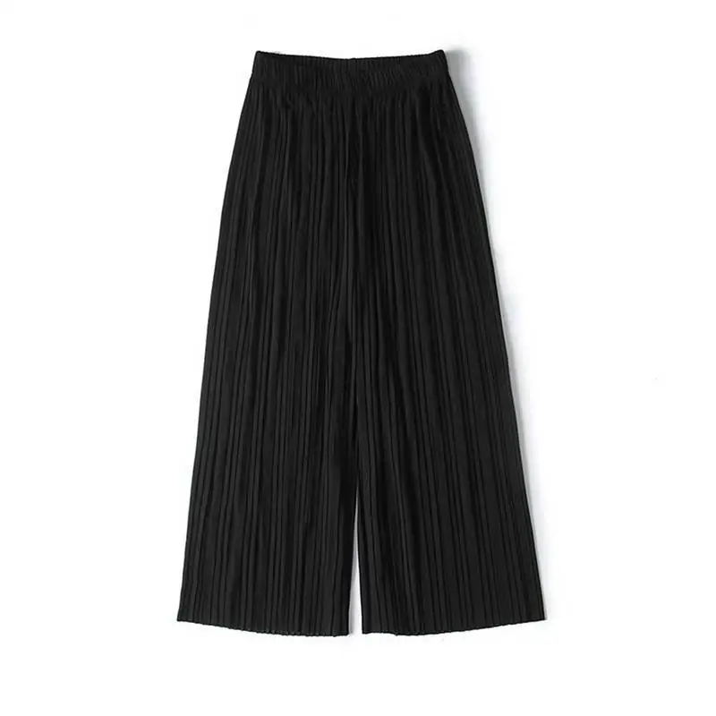 Summer 2019 Chiffon Wide Leg Pants Women Pleated Loose Plus Size High Waist Elastic Trousers Casual Thin Solid Color Pants Black
Summer 2019 Chiffon Wide Leg Pants Women Pleated Loose Plus Size High Waist Elastic Trousers Casual Thin Solid Color Pants Black
