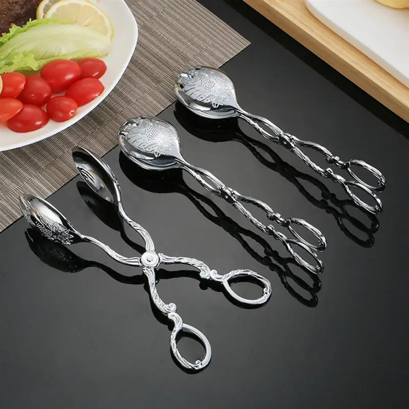 Zinc Alloy Food Scissor Tong Sculptured Pattern Bread Clip Kitchen Serving Tongs for Biscuit Dessert Salad Cake
Zinc Alloy Food Scissor Tong Sculptured Pattern Bread Clip Kitchen Serving Tongs for Biscuit Dessert Salad Cake