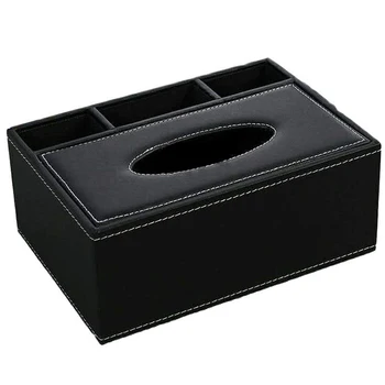 Leather Tissue Box Remote Control Holder Multifunctional Desktop Organizer Pencil Scissor Container (Black)
Leather Tissue Box Remote Control Holder Multifunctional Desktop Organizer Pencil Scissor Container (Black)