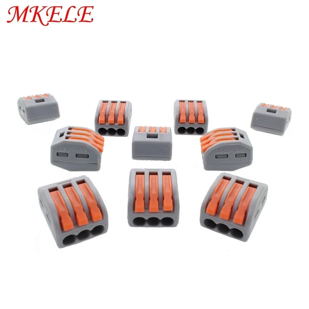 100Pcs PCT-213 3 Pin Universal compact wire wiring connector conductor terminal block with lever
100Pcs PCT-213 3 Pin Universal compact wire wiring connector conductor terminal block with lever
