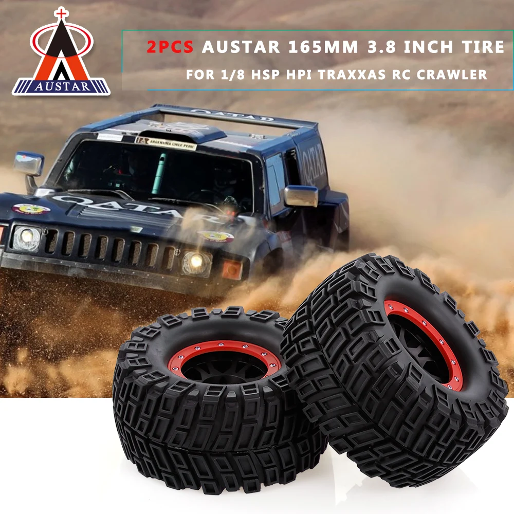 2pcs 1/8 Scale RC Car 165mm 3.8" Rim Rubber Rock Tyres Wheel Tire for 1:8 HSP HPI Traxxas RC Off-road Car Crawler
2pcs 1/8 Scale RC Car 165mm 3.8" Rim Rubber Rock Tyres Wheel Tire for 1:8 HSP HPI Traxxas RC Off-road Car Crawler