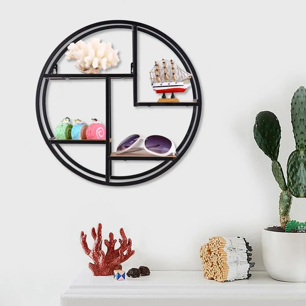 1 Pcs Industrial Style Wood Iron Craft Round Wall Shelf Display Rack Storage Unit Home Decor New Professional
1 Pcs Industrial Style Wood Iron Craft Round Wall Shelf Display Rack Storage Unit Home Decor New Professional