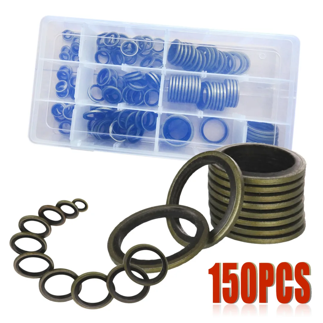 150Pcs New Bonded Sealing Rings Assortment Kit M6-M24 Oil Drain Screw Gasket Set For Replacement Repair
150Pcs New Bonded Sealing Rings Assortment Kit M6-M24 Oil Drain Screw Gasket Set For Replacement Repair