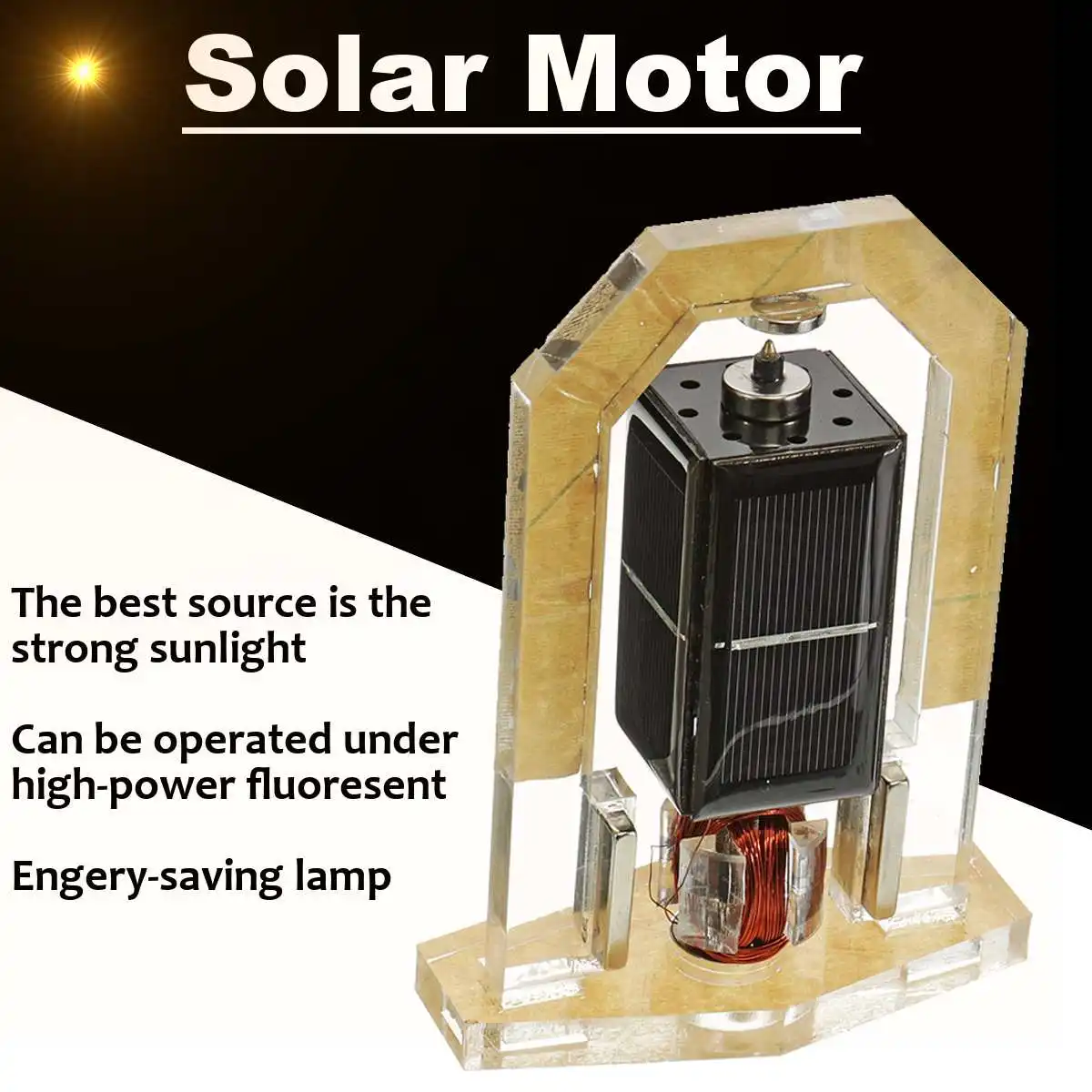 Acrylic 6'' Vertical High Mendocino Solar Motor Magnetic Levitation Motor Solar Panel School Lab Educational Model Toy
Acrylic 6'' Vertical High Mendocino Solar Motor Magnetic Levitation Motor Solar Panel School Lab Educational Model Toy