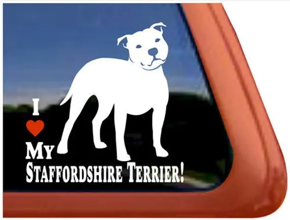 I Love My Staffordshire Terrier! Vinyl Staffordshire Bull Terrier Window Decal Sticker waterproof car stickers car accessories
I Love My Staffordshire Terrier! Vinyl Staffordshire Bull Terrier Window Decal Sticker waterproof car stickers car accessories