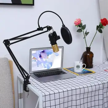 Condenser USB Microphone Set Kit with Shock Mount Shield Filter Stand Clip for Computer microphone Karaoke
Condenser USB Microphone Set Kit with Shock Mount Shield Filter Stand Clip for Computer microphone Karaoke