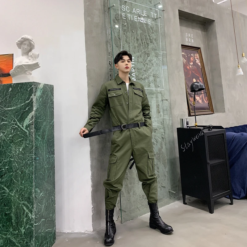 2019 Spring Autumn New Casual Black Army Green Waistband Overalls Coveralls Set Men's Loose Pockets Cargo Long Sleeve Jumpuits
2019 Spring Autumn New Casual Black Army Green Waistband Overalls Coveralls Set Men's Loose Pockets Cargo Long Sleeve Jumpuits