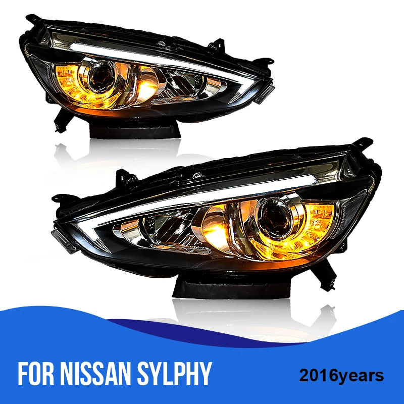 ROADOT автомобильный светильник в сборе для Nissan Sylphy 2016 led DRL Bi-Xenon объектив HID