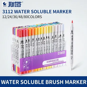 STA 12/24/36/48/80 Color Twin Tips 0.4mm Fine Brush Markers Pen Water Based Ink Sketch Marker Pen For Drawing Manga Art Supplier
STA 12/24/36/48/80 Color Twin Tips 0.4mm Fine Brush Markers Pen Water Based Ink Sketch Marker Pen For Drawing Manga Art Supplier