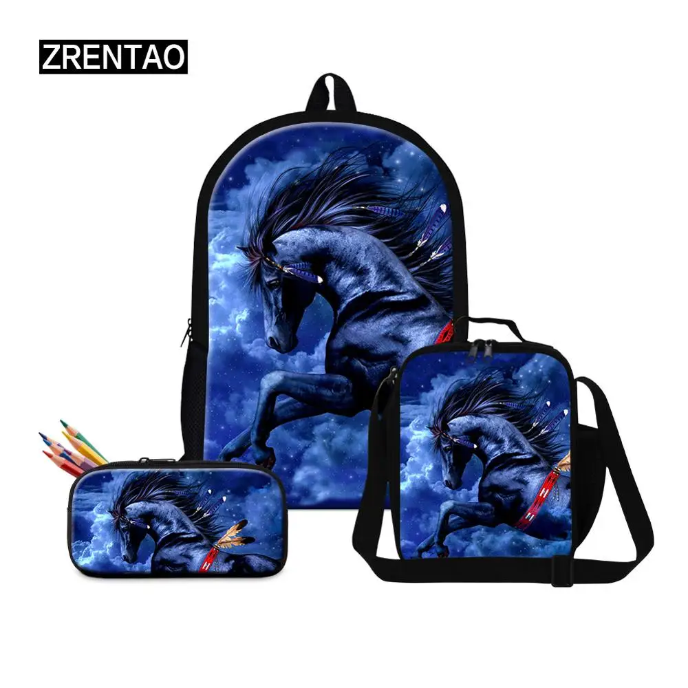 ZRENTAO Waterproof Children School Backpack Bags 3 pieces/Set Big Size Book Rucksack With Lunchbag Zippered Knapsack Horse Print
ZRENTAO Waterproof Children School Backpack Bags 3 pieces/Set Big Size Book Rucksack With Lunchbag Zippered Knapsack Horse Print