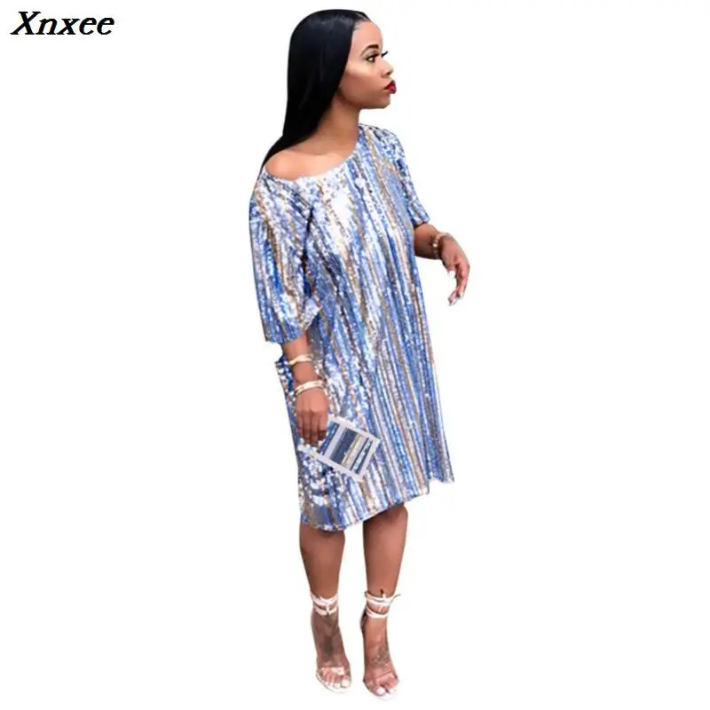 Women's Sparkle Glam Rainbow striped Sequin Short Sleeve Dress for Party glitter fashion woman clothes vestidos verano plus size
Women's Sparkle Glam Rainbow striped Sequin Short Sleeve Dress for Party glitter fashion woman clothes vestidos verano plus size