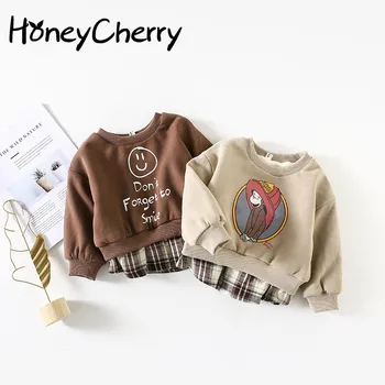 Boys T Shirt Sweater Plaid Hem Stitching Round Neck Coat Korean Boy And Velvet Round Collar Sweater Baby Girl Clothes
Boys T Shirt Sweater Plaid Hem Stitching Round Neck Coat Korean Boy And Velvet Round Collar Sweater Baby Girl Clothes
