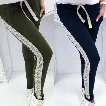 Women Belt Tie Waist Paperbag Trousers Pencil Pants Ladies Lace Skinny Casual Pants
Women Belt Tie Waist Paperbag Trousers Pencil Pants Ladies Lace Skinny Casual Pants