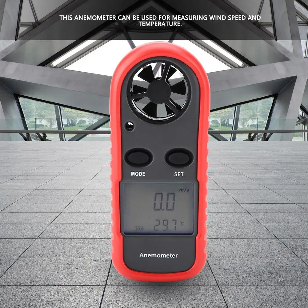 WT816 Handheld Anemometer Digital Air Wind Flow Speed Meter Thermometer Tester Wind Speed Gauge Speed Wind Measuring LCD Displa
WT816 Handheld Anemometer Digital Air Wind Flow Speed Meter Thermometer Tester Wind Speed Gauge Speed Wind Measuring LCD Displa