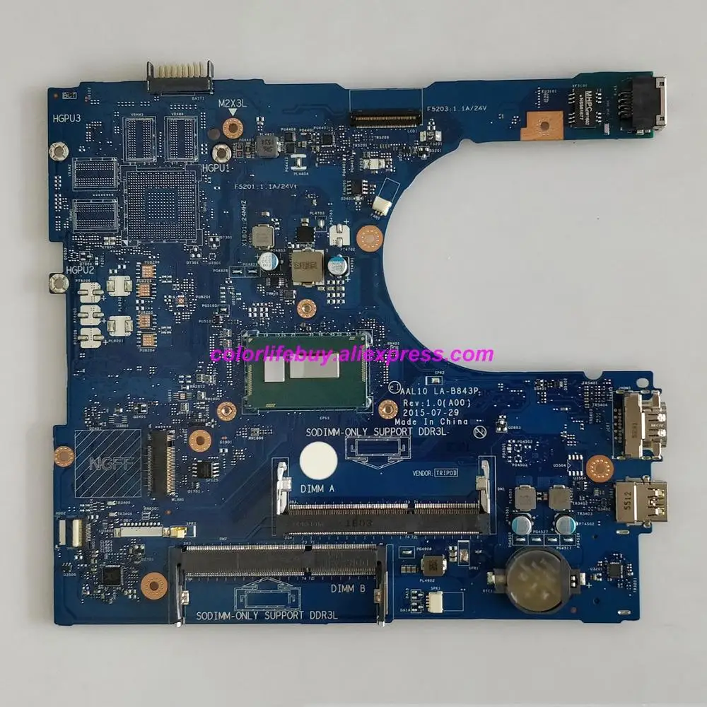 Genuine CN-0W45H6 0W45H6 W45H6 AAL10 LA-B843P w I3-4030U CPU Laptop Motherboard for Dell Inspiron 5458 5558 5758 Notebook PC
Genuine CN-0W45H6 0W45H6 W45H6 AAL10 LA-B843P w I3-4030U CPU Laptop Motherboard for Dell Inspiron 5458 5558 5758 Notebook PC