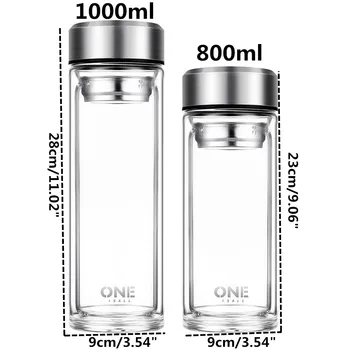 800ML/1000ML Sport Water Bottles Tea Infusers Glass Water Bottle Portable Leakproof Drinkware Vacuum Tea Coffee Cups Travel Mugs
800ML/1000ML Sport Water Bottles Tea Infusers Glass Water Bottle Portable Leakproof Drinkware Vacuum Tea Coffee Cups Travel Mugs