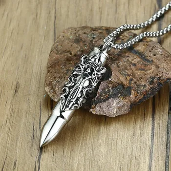 Men Stainless Steel Gothic Bullet Shape Urn Pendant Necklace Memorial Ash Keepsake Cremation Jewellery with 24 inch
Men Stainless Steel Gothic Bullet Shape Urn Pendant Necklace Memorial Ash Keepsake Cremation Jewellery with 24 inch