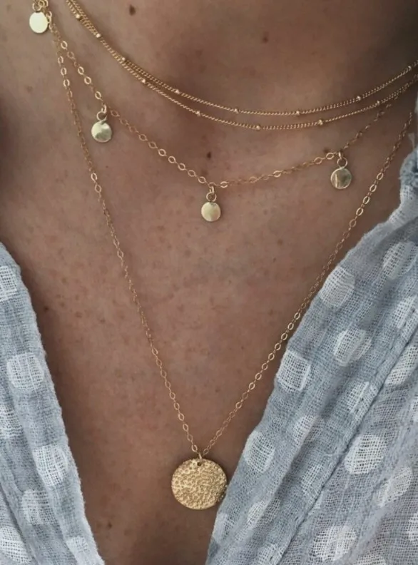 GEREIT Gold Color Summer Beach Pendant Necklaces For Women Ladies Multilayer Round Pendants&Necklace Metal Fashion Jewelry
GEREIT Gold Color Summer Beach Pendant Necklaces For Women Ladies Multilayer Round Pendants&Necklace Metal Fashion Jewelry