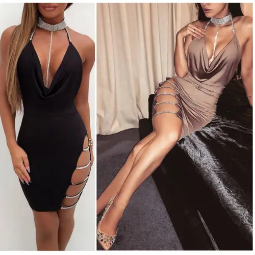 2019 Sexy New Summer Women's Bandage Hollow Out Deep V neck Evening Party Short Mini Dress Hot sell
2019 Sexy New Summer Women's Bandage Hollow Out Deep V neck Evening Party Short Mini Dress Hot sell