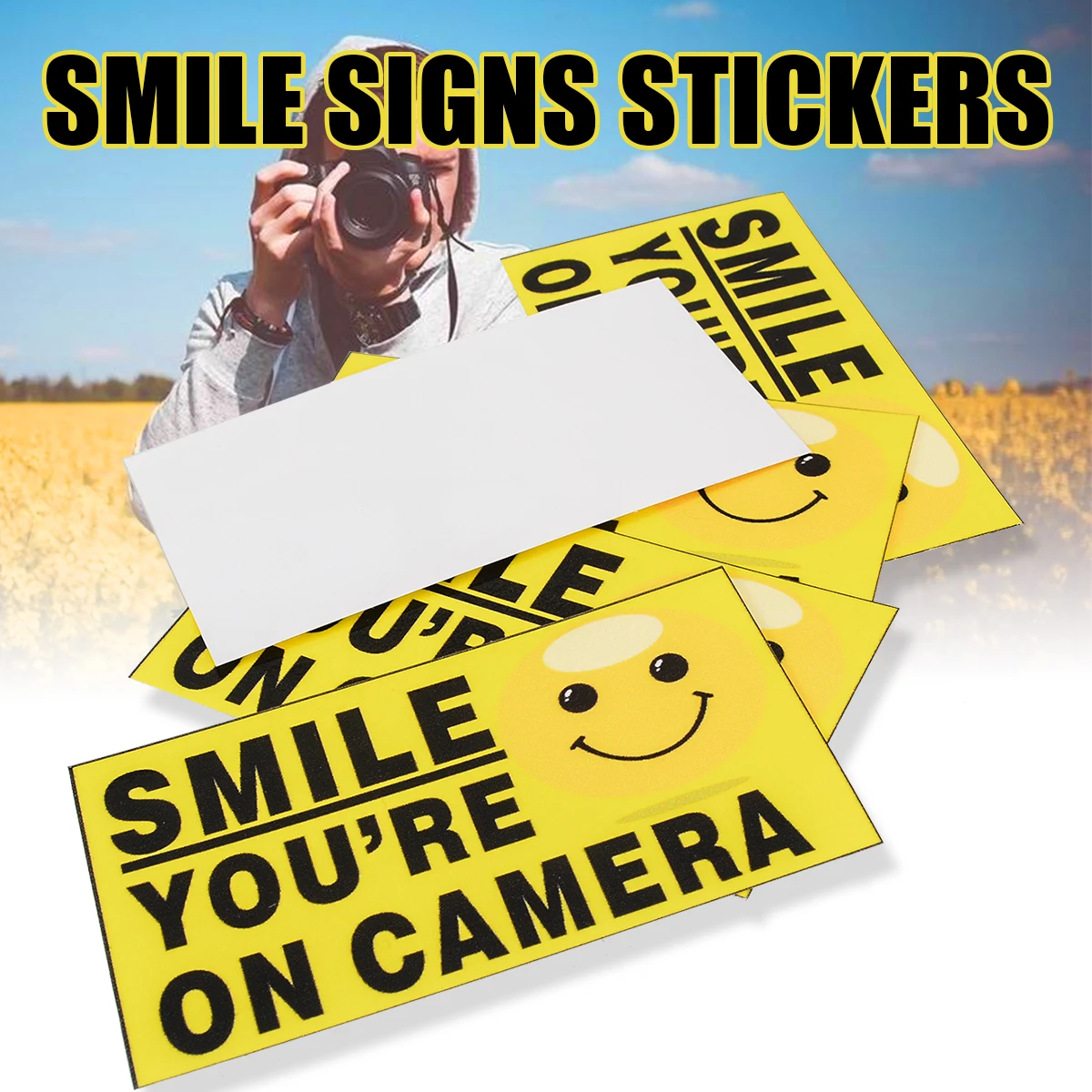 Mayitr 5Pcs Vinyl Smile Signs Decal You're On Camera Video Alarm Safety Warning Stickers Decor 9x5cm
Mayitr 5Pcs Vinyl Smile Signs Decal You're On Camera Video Alarm Safety Warning Stickers Decor 9x5cm