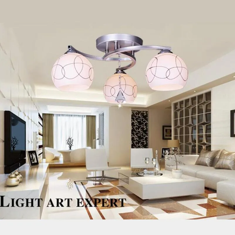 Modern Three Light Sources E27 Bulb Ceiling Lamp Led Lamps Living Room Bedroom Ceiling Lamps Led Lustre Light Ceiling Lighting