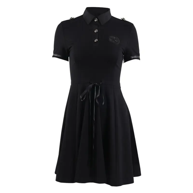 Rosetic Women Gothic Mini Dress Summer Black A Line Lace Up Elegant Pleated School Casual Goth Streetwear Sexy Short Dresses
Rosetic Women Gothic Mini Dress Summer Black A Line Lace Up Elegant Pleated School Casual Goth Streetwear Sexy Short Dresses