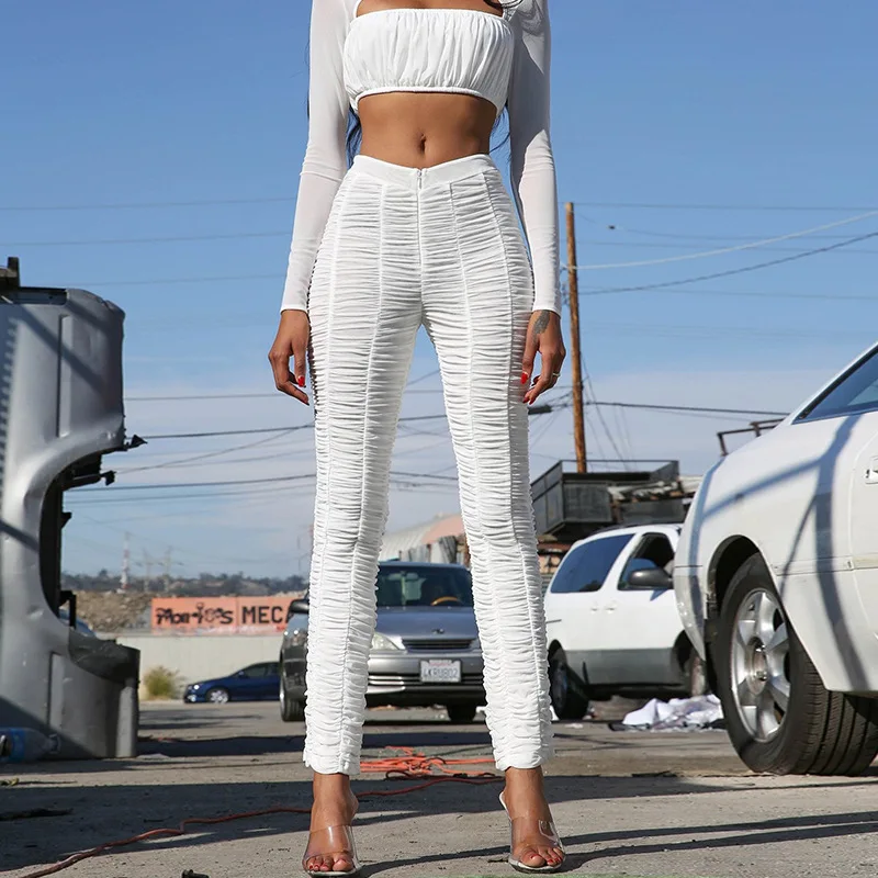Slaygirl Black White Women Pants Pleated Button Summer Faux Mesh Capris High Elasticity Trousers Solid Long Pants Plus Size
Slaygirl Black White Women Pants Pleated Button Summer Faux Mesh Capris High Elasticity Trousers Solid Long Pants Plus Size