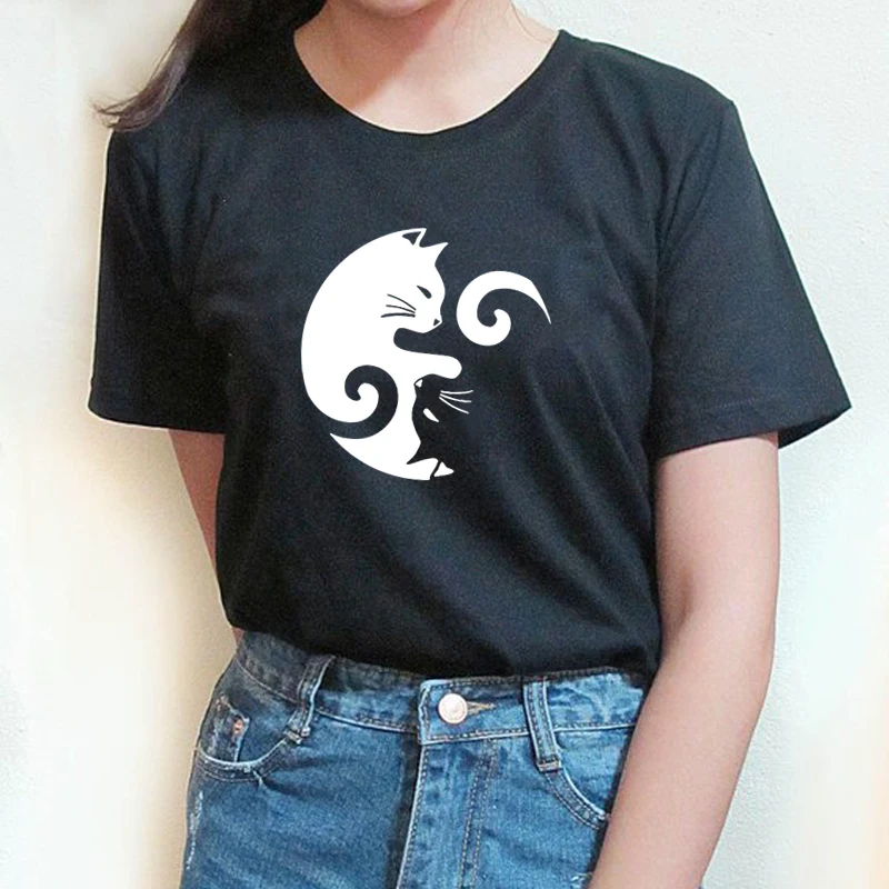 Srivb Cat Kawaii Short Sleeve Women Harajuku Summer Black White Cotton Print Women Tshirt Tops Hipster Cartoon T Shirt Women
Srivb Cat Kawaii Short Sleeve Women Harajuku Summer Black White Cotton Print Women Tshirt Tops Hipster Cartoon T Shirt Women