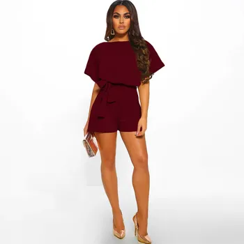 2019 New Solid High Waist Women Wide Leg Rompers Summer Short Sleeve Belt Casual Rompers Female Short Jumpsuits
2019 New Solid High Waist Women Wide Leg Rompers Summer Short Sleeve Belt Casual Rompers Female Short Jumpsuits