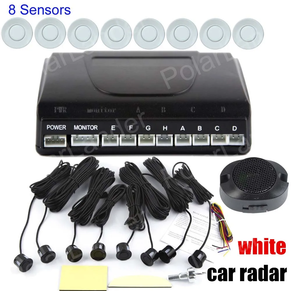 8 Sensors Auto Reverse Backup Detector System Kit Sound Alert BEBE sound Alarm Indicator Probe Car Parking Sensor 12V
8 Sensors Auto Reverse Backup Detector System Kit Sound Alert BEBE sound Alarm Indicator Probe Car Parking Sensor 12V
