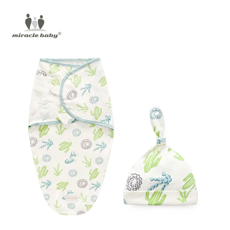 Фото Детские пеленки мягкие одеяла для новорожденных + шапочка кокон обертка 100%