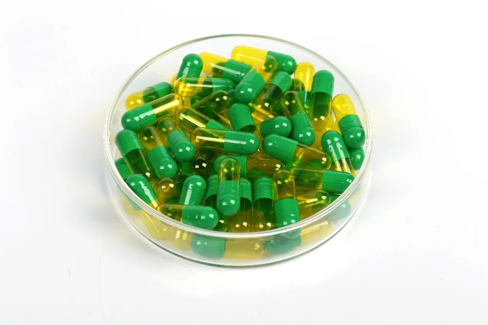 5,000pcs! 0# Green-Yellow translucent colored empty gelatin capsules sizes 0 (joined or seperated capsules available!)
5,000pcs! 0# Green-Yellow translucent colored empty gelatin capsules sizes 0 (joined or seperated capsules available!)