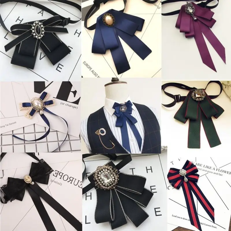 Vintage Mens Women Sweet Girls Wedding Clip On Neck Bow Tie Ribbon Rhinestone Necktie Brooch JK Cosplay
Vintage Mens Women Sweet Girls Wedding Clip On Neck Bow Tie Ribbon Rhinestone Necktie Brooch JK Cosplay