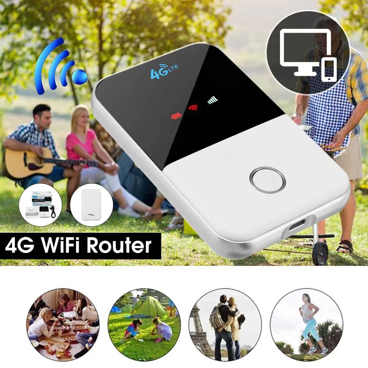 MF825 4G LTE mi-fi Router Portable 150Mbps Modem Hotspot Car WiFi Router 4G Router Safe Internet Support Up To 10 users Wife
MF825 4G LTE mi-fi Router Portable 150Mbps Modem Hotspot Car WiFi Router 4G Router Safe Internet Support Up To 10 users Wife