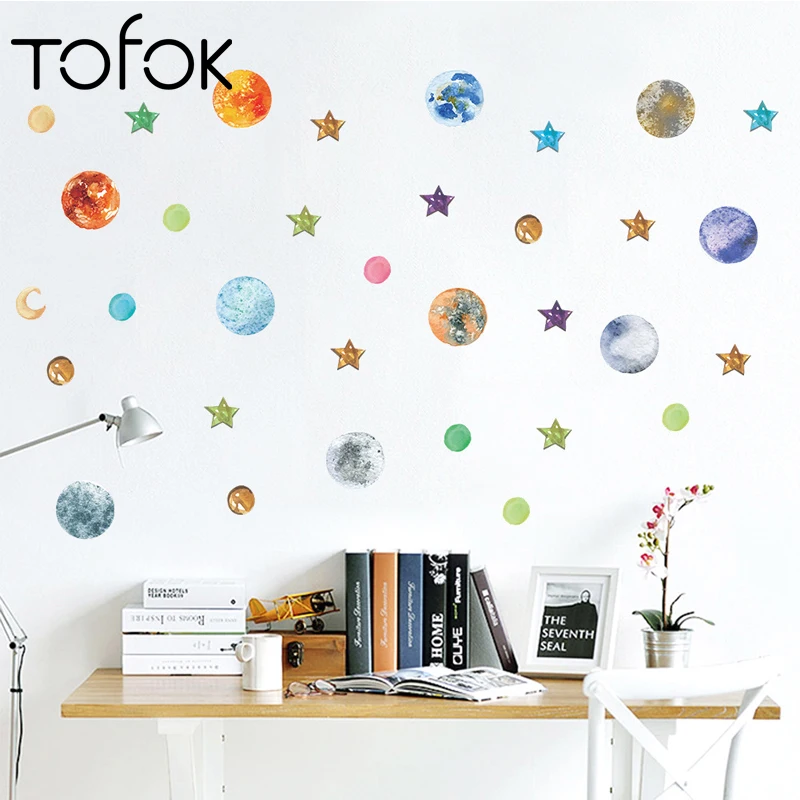 Tofok Wall Sticker Star Planet PVC Decals Waterproof Vinyl Art Mural Bedroom Paste Tags Fridge Poster Home Decoration
Tofok Wall Sticker Star Planet PVC Decals Waterproof Vinyl Art Mural Bedroom Paste Tags Fridge Poster Home Decoration