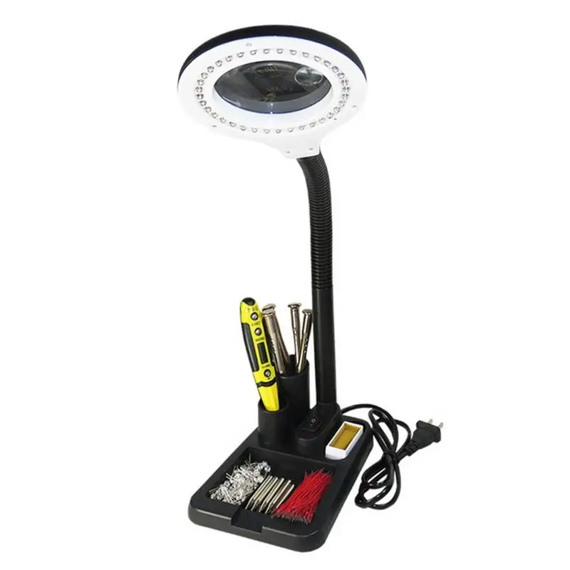 EU/US/UK/AU Plug Crafts Glass Lens LED Desk Magnifier Lamp Light 5X 10X Magnifying Desktop Loupe Repairing Tools With 40 LEDS
EU/US/UK/AU Plug Crafts Glass Lens LED Desk Magnifier Lamp Light 5X 10X Magnifying Desktop Loupe Repairing Tools With 40 LEDS
