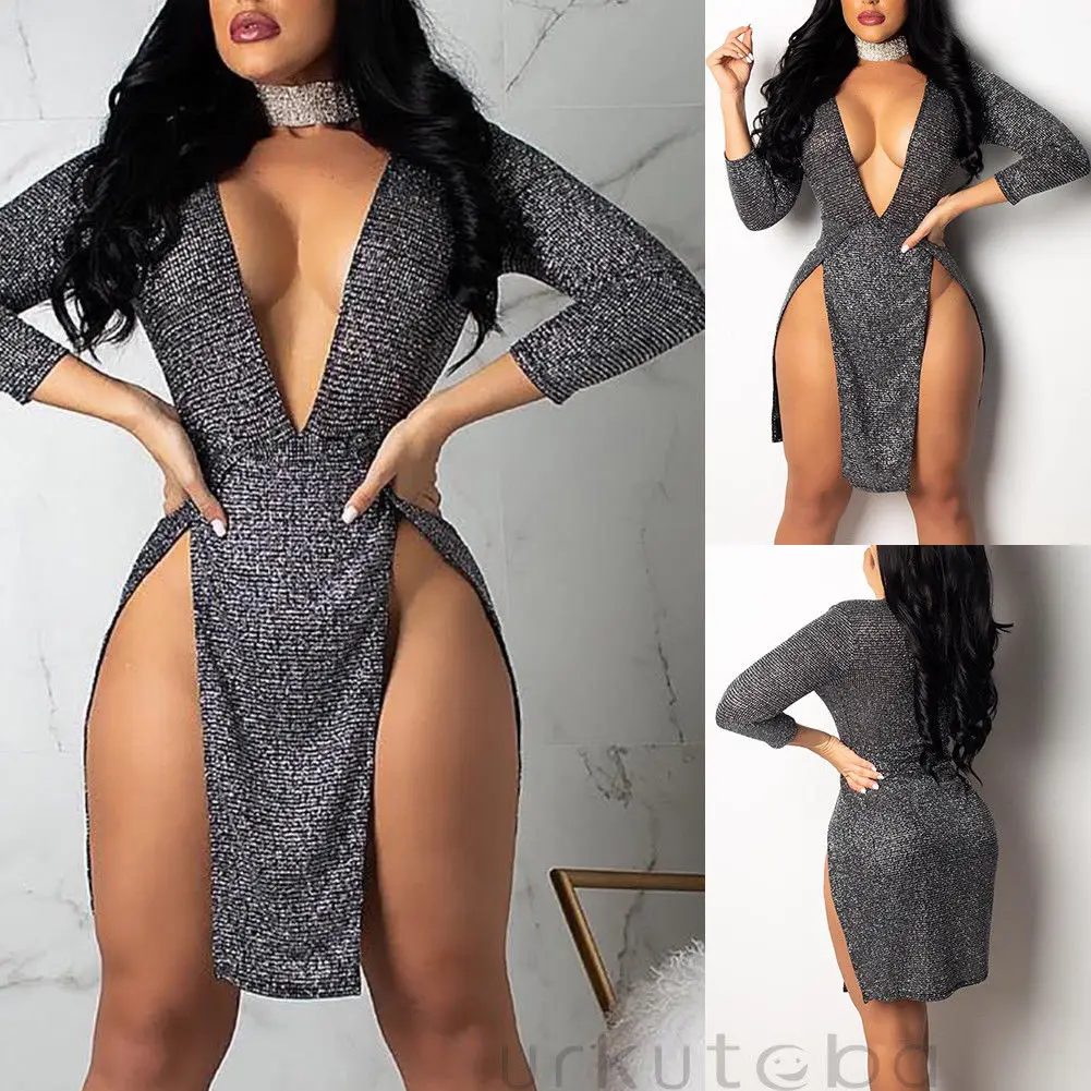 Women Spring Sexy Long Sleeve V-neck Sparkly Sequin Glitter Evening Party Dress Ladies Autumn Solid Slip Wrap Mini Dresses
Women Spring Sexy Long Sleeve V-neck Sparkly Sequin Glitter Evening Party Dress Ladies Autumn Solid Slip Wrap Mini Dresses