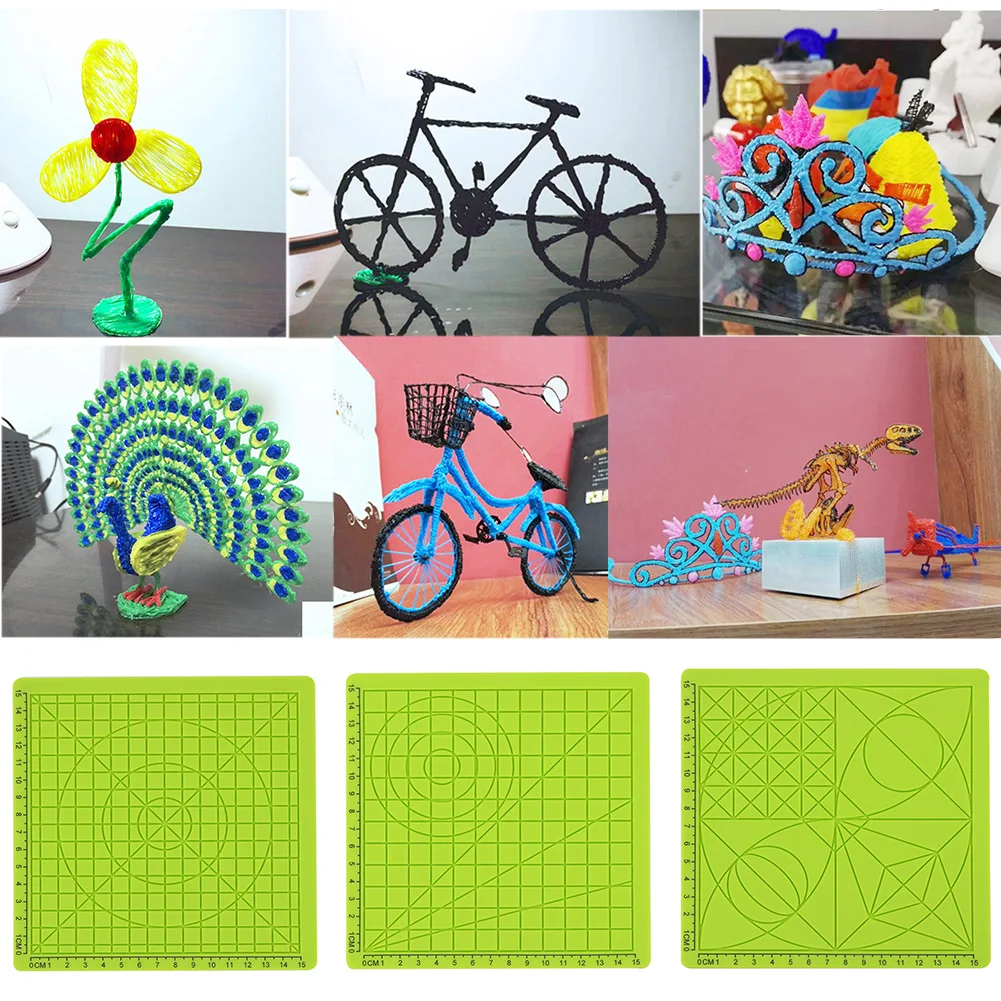 With 2 Finger Caps 3D Pen Accessory Green Tools Children Silicone Mat Educational Template Kids Drawing Board #1212
With 2 Finger Caps 3D Pen Accessory Green Tools Children Silicone Mat Educational Template Kids Drawing Board #1212