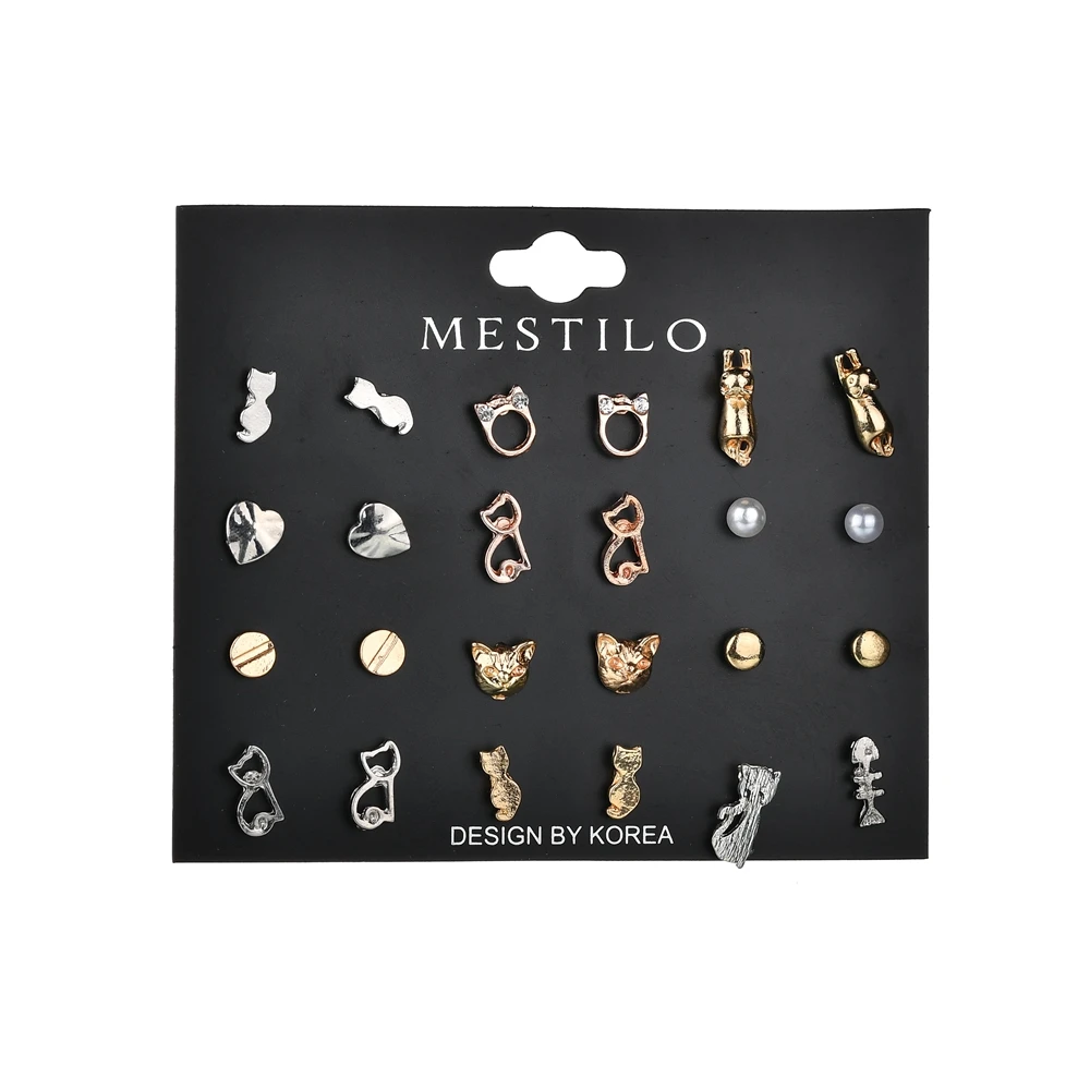 2019 New Exclusive Eco-friendly Quality 12 Pairs/set Heart Simulated Pearl Various Cat Earring Sets For Women Girl Fashion Class
2019 New Exclusive Eco-friendly Quality 12 Pairs/set Heart Simulated Pearl Various Cat Earring Sets For Women Girl Fashion Class