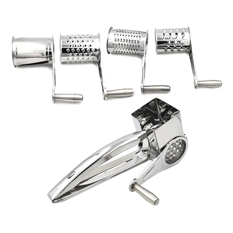 Stainless Steel Vegetable Cheese Cutter Slicer Shredder with 4 Interchanging Rotary Planer
Stainless Steel Vegetable Cheese Cutter Slicer Shredder with 4 Interchanging Rotary Planer