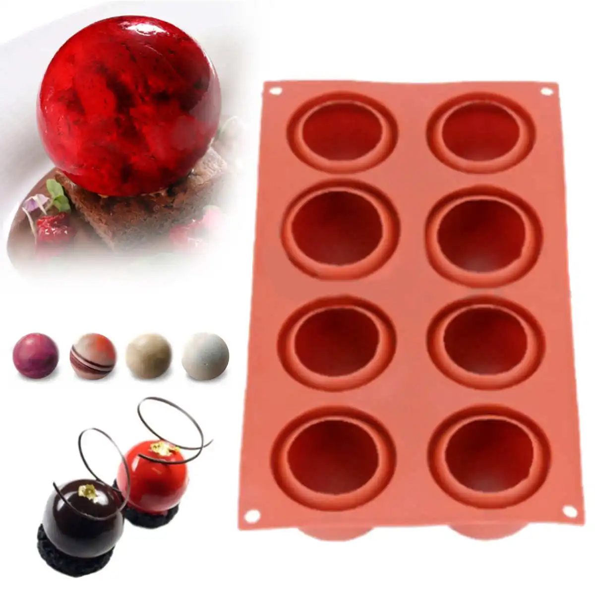 JX-LCLYL Silicone 8 Holes High Ball Shaped Chocolate Cake Mold Baking Mousse Decor Tools
JX-LCLYL Silicone 8 Holes High Ball Shaped Chocolate Cake Mold Baking Mousse Decor Tools