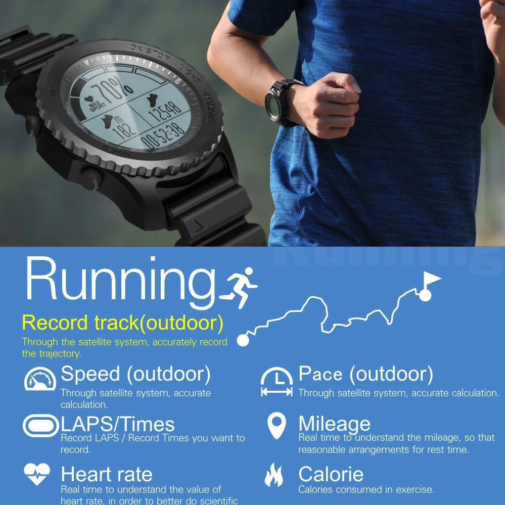 S968 GPS Smart Watch Heart Rate IP68 Waterproof Sports Wristband Altitude Temperature Pedometer Bluetooth 4.0 Men's Smartwatch
S968 GPS Smart Watch Heart Rate IP68 Waterproof Sports Wristband Altitude Temperature Pedometer Bluetooth 4.0 Men's Smartwatch