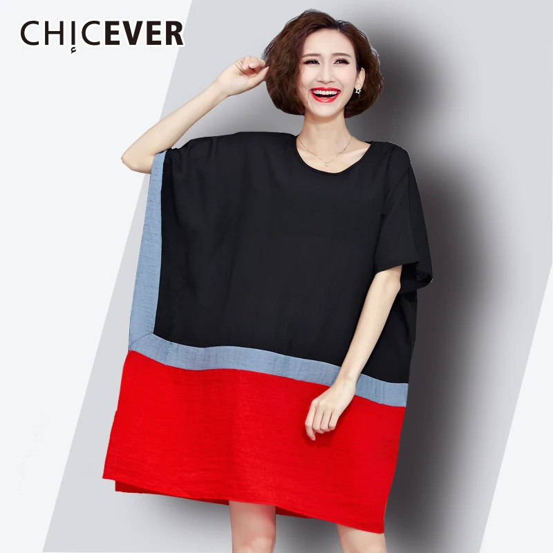 CHICEVER Hit Colour Dresses For Women 2019 Fashion O Neck Short Batwing Sleeve Plus Size Summer Dress Female Casual Clothes New
CHICEVER Hit Colour Dresses For Women 2019 Fashion O Neck Short Batwing Sleeve Plus Size Summer Dress Female Casual Clothes New