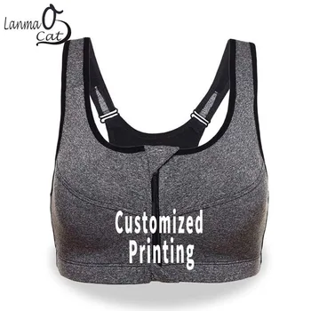 Lanmaocat Women's High Impact Front Zip Bra No Wire Bra Customized Logo Printing Padded Push Up Fitness Brassiere Free Shipping
Lanmaocat Women's High Impact Front Zip Bra No Wire Bra Customized Logo Printing Padded Push Up Fitness Brassiere Free Shipping