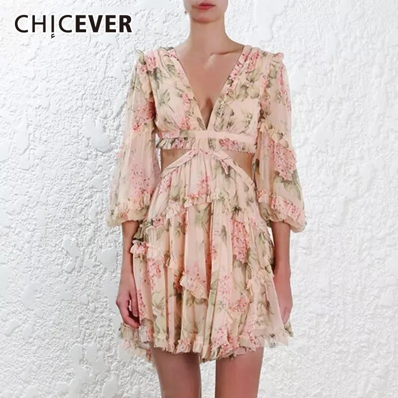 CHICEVER Hollow Out Print Beach Dress For Women Lantern Sleeve High Waist Back Bandage Sexy Female Dresses 2019 Summer Fashion
CHICEVER Hollow Out Print Beach Dress For Women Lantern Sleeve High Waist Back Bandage Sexy Female Dresses 2019 Summer Fashion