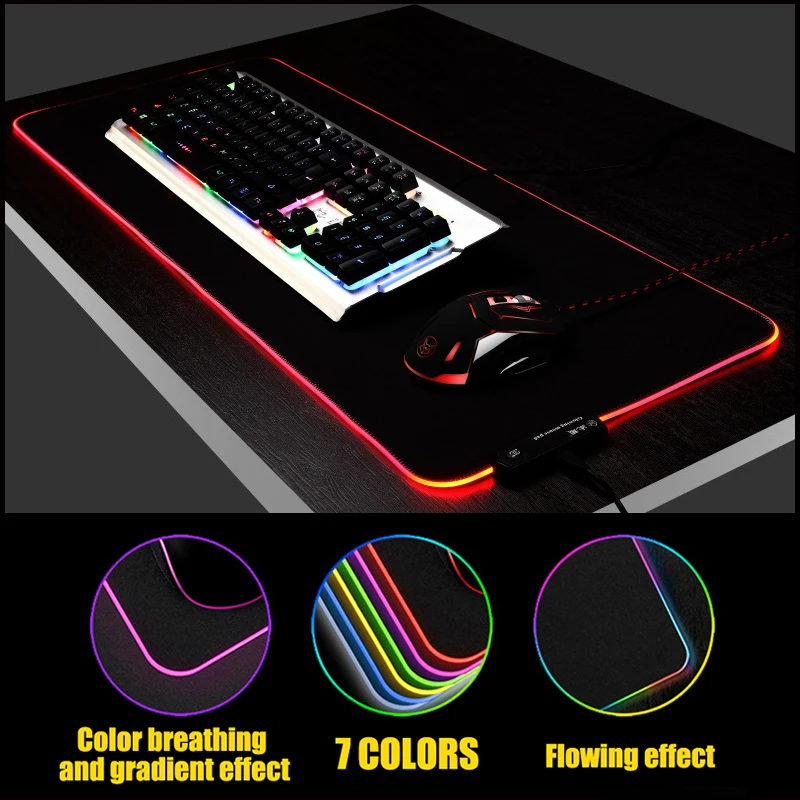 Gaming Mouse Pad RGB LED Illuminated Anti-slip Locking Edge Natural Rubber Gamer Accessories Gift Large Big xl Mouse Mat
Gaming Mouse Pad RGB LED Illuminated Anti-slip Locking Edge Natural Rubber Gamer Accessories Gift Large Big xl Mouse Mat